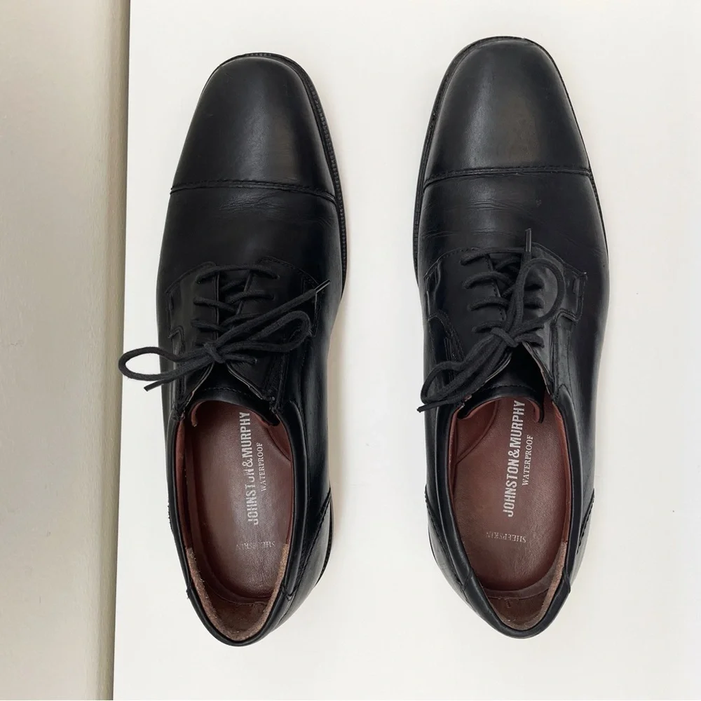 Johnston and Murphy dress shoes Leather Sz 10.5 formal event wedding waterproof